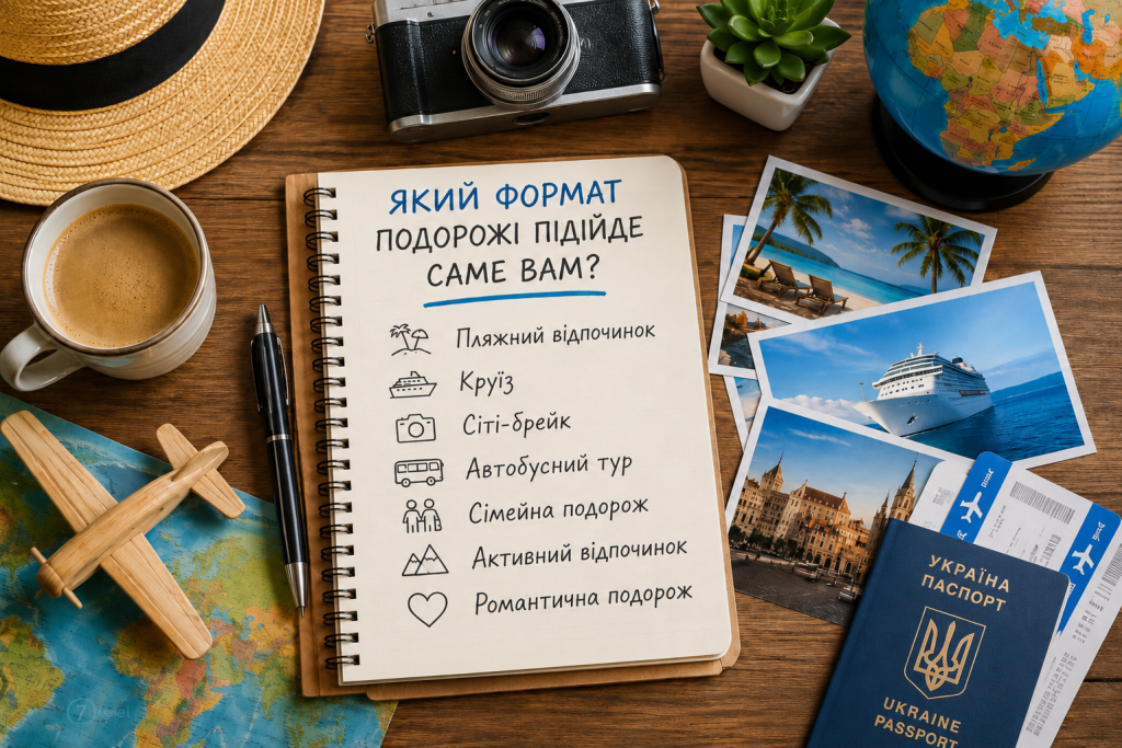 Різні формати подорожей: пляжний відпочинок, круїз, сіті-брейк і сімейна подорож